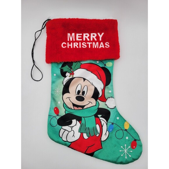 Set Of 2 Mickey And Minnie Mouse Christmas Stockings Disney Ruz READ - Picture 2 of 10